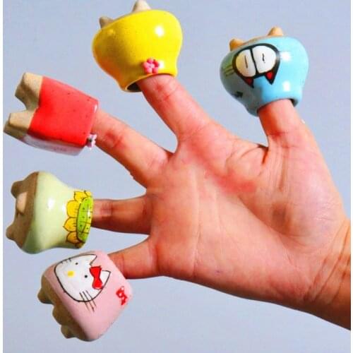 Cut cartoon succulent ceramic flower pot stoneware cartoon mini thumb flower pot Micro landscape bonsai potted decoration