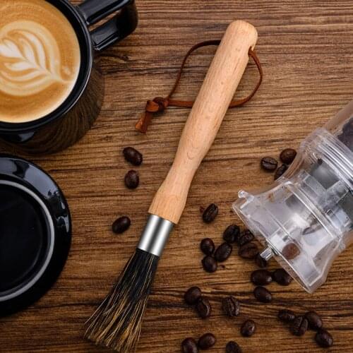 Coffee Grinder Powder Cleaning Brush Natural Bristles Brush Coffee Machine Cleaner Tool For Barista Home Kitchen