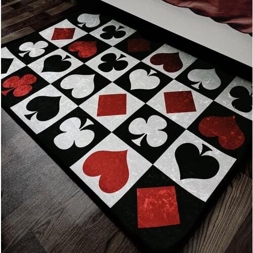 Poker Alice Wonderland Love Heart Floor Rug Doormat Carpet Bedroom Livingroom Non-slip Large Mat Cartoon For Boy Girls Gift