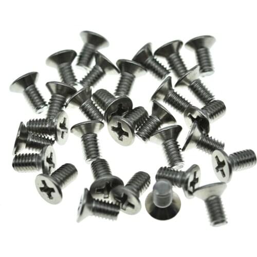 KAISH 30x Stainless Steel Metric M4x8mm Guitar Tremolo Bridge Sustain Block Mounting Screws for Stratocaster