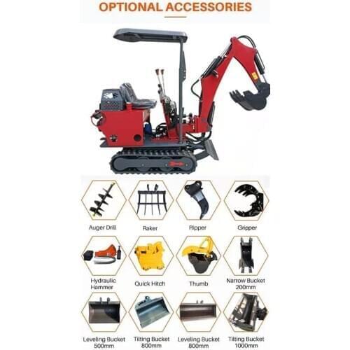 Mini Bagger 0.8Ton Multiple Functions For Farm Garden Building With Optional Attachment
