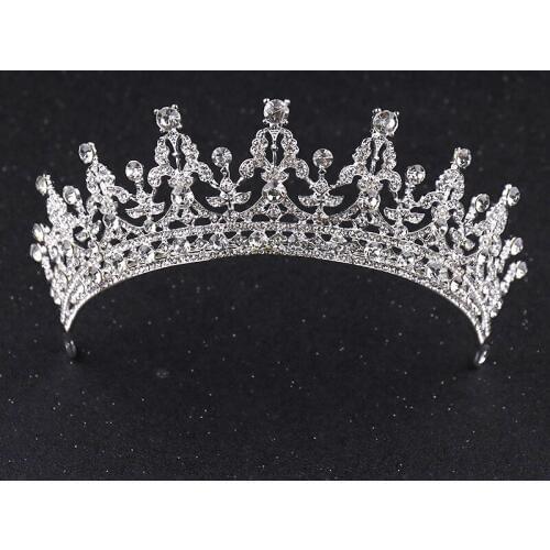Trendy Tiara Wedding Crystal Bridal Crown Headpiece Rhinestone Diadem Prom Show Jewelr Wedding Hair Accessories Hair Jewelry