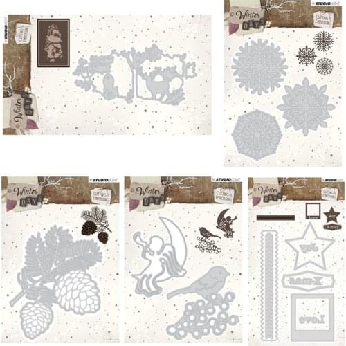 5pc Winter Scene Set Metal Cutting Dies for DIY Scrapbooking Photo Album Decorative Embossing PaperCard Crafts Die2020
