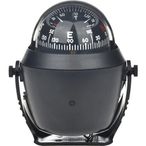 Sea Electronic Digital Illuminated Marine Compass Adjustment Car Navigation Marine Ball With Magnetic Declination(Black)