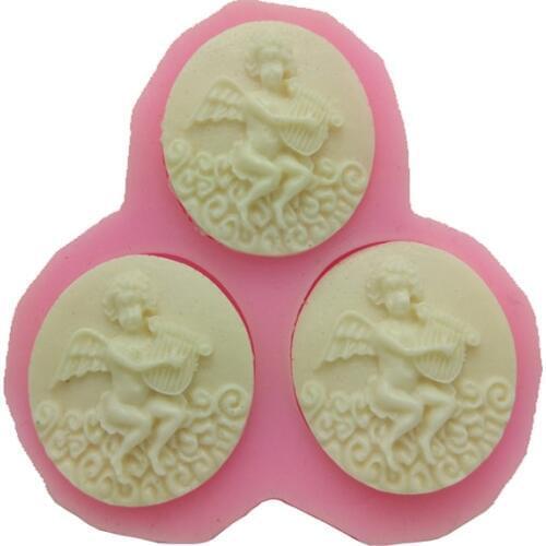 Angel Hold Harp 3d Cooking Tools Decoration Silicone Fondant Sugar Craft Molds Diy Cake Candy Chocolate Decorating
