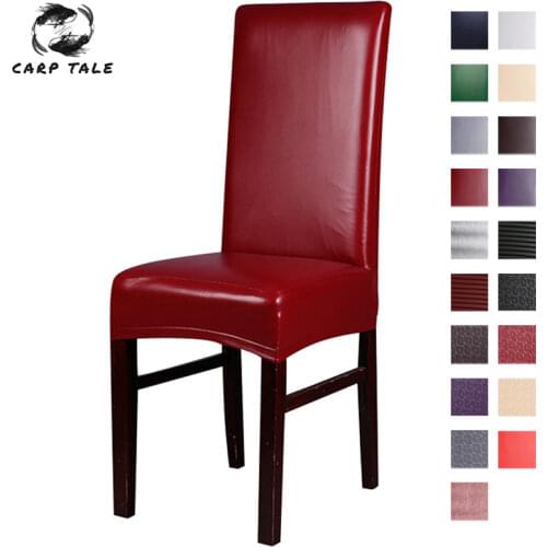 PU Waterproof Elastic Chair Cover Christmas Cheap Stretch Chair Cover Seat Slipcovers for Dining Room Hotel Banquet Home