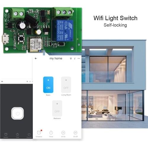DC 5V 7V 12V 24V eWelink Smart WiFi Relay Module Switch Relay Timer Wireless Remote Control Inching/Self-Locking for Google Home