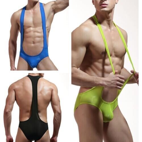 Sexy Mens Shapers Gay Onesies Underwear Man Ice silk Jumpsuits Sexy Gay Bodysuits Hombre sleepwear shapewear Undershirt