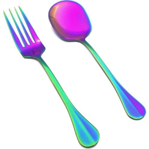 Stainless Steel Cutlery Titanium Big Solid Serving Spoons Rice Soup Spoon Salad Spoon Ice-Cream Scoop Oversize Scoop Kitchenware
