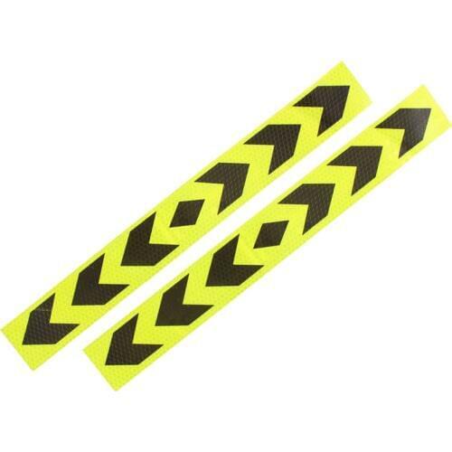 Reflective Car Warning Signal Adhesive Tape Yellow Black 2Pcs