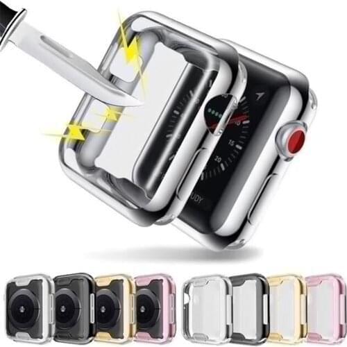Screen protector Slim Watch Cover for Apple Watch Case 6 SE 5 4 3 2 1 42 38MM Soft Clear TPU Screen Protector for iWatch 44 40MM