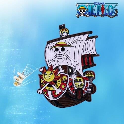 Thousand Sunny Pirate Ship Brooch Pins Enamel Metal Badges Lapel Pin Brooches Jackets Fashion Jewelry Accessories
