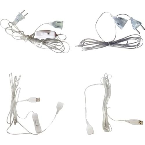 3m Plug Extender Wire Extension Cable EU/US/USB Plug for LED String Light Wedding Navidad Decor Led Garland DIY Christmas Lights