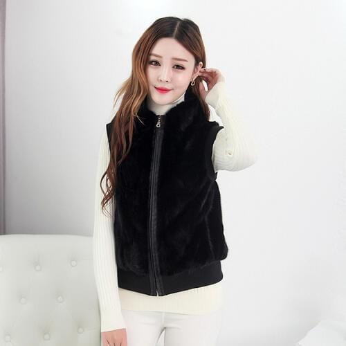 Womens Natural Real Mink Pieces fur vest jacket coat outwear