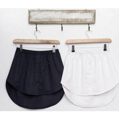 1Pc S/M/L/2XL/3XL Women Fake Shirt Irregular Skirt Blouse Tail Hem Cotton Detachable Underskirt Женское платье