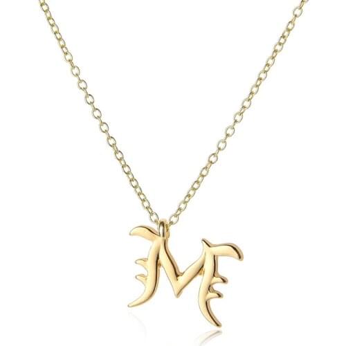 10pcs Lucky mom gift Letter M Family name Initial alphabet pendant Necklace Stainless steel alloy 26 English word sign jewelry