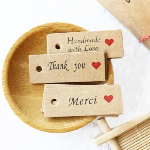 100pcs Brown Kraft Paper Hair Accessories DIY Hang Tags Wedding Party Favor Label Thank You Gift Cards Packaging Bags Decor
