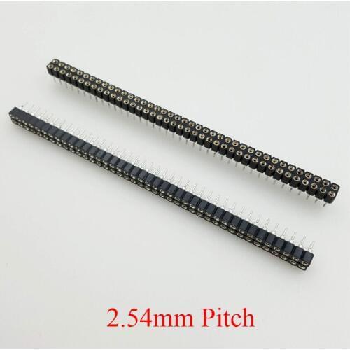 2*40 2x40 Pin 80P 2.54mm Pitch Dual Double Row Module Circular Round Hole Straight Female Socket Strip Connector Pin Header