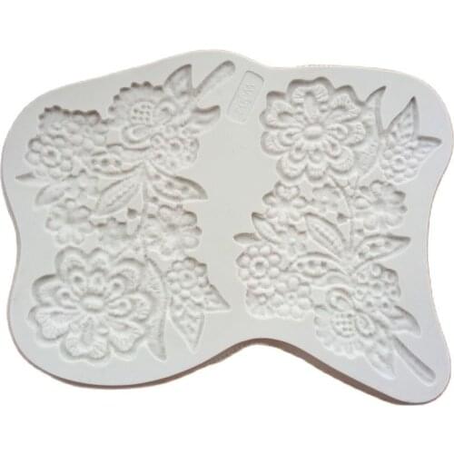2 European-style Double Flowers Fondant Cake Molds Chocolate Mould For The Kitchen Baking Decoration Tools H855
