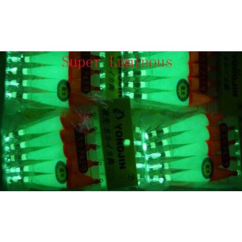 5Pcs Super Luminous Shrimp Bait Squid Jig Night Fishing Wood Lure Squid Lure Fishing Tackle