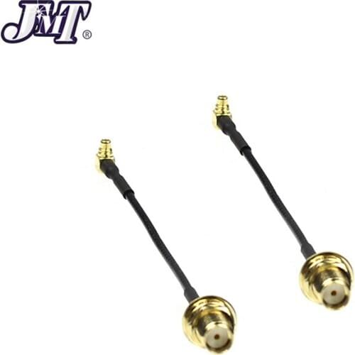 2PCS JMT MMCX Right Angle to SMA / RP-SMA Female Antenna Connector Extension Cord 10mm for FPV Racing Drone RC Quadcopter