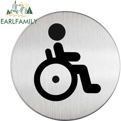 EARLFAMILY 13cm x 13cm Car Door Protector for Disabled Sign Car Stickers Personality Refrigerator Decal Waterproof Decoration