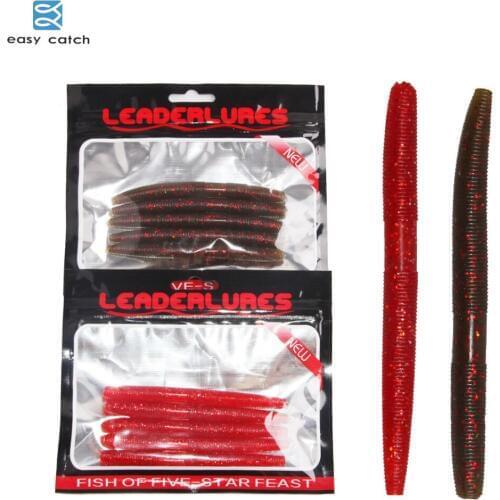 EASY CATCH 5pcs/bag 10cm 14cm Artificial bait Maggot big size earthworms Fishing Lures soft bait for fishing