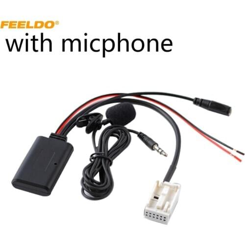 FEELDO 5X Car Stereo Radio AUX Cable For Mercedes Benz Comand APS NTG CD20 30 50 Wireless Bluetooth Interface Audio AUX Adapter