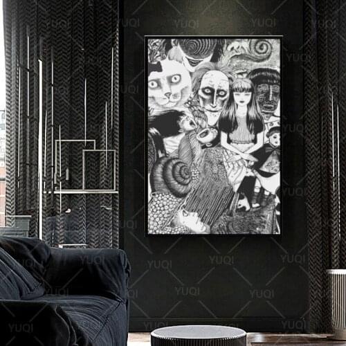 Junji ito collage canvas prints Home Decor Large Wall Pictures For Living Room Posters HD Canvas Paintings