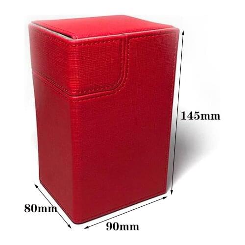 Mid-Large Size Card Case Deck Box Red Storage Box For Board Game Cards MTG/TCG/PKM/PTCG/YGO Yugioh Can Hold 80+ Cards