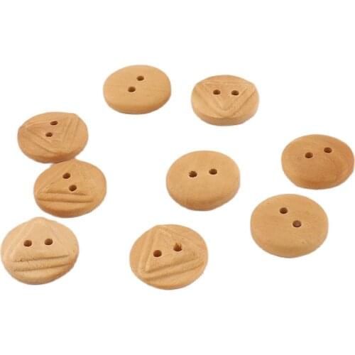 10 PCS 2-hole round wood button Wood color natural color button Sewing Scrapbooking for Garment buttons Handmade Craft DIY