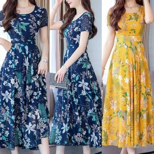 Summer New Womens Korean Version Of Summer Loose Mid-Length Slim Dress