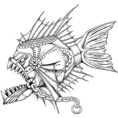 Steampunk shark Metal Cutting Dies For Handmade Birthday Cards Frame Die Embossing Cutting Dies