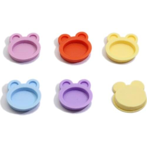 Cute Resin Simulation 3D Bowl Bear Plates Miniature Art Flatback Cabochon DIY Craft Doll house kitchen Decoration Accessories