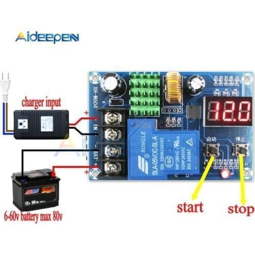 XH-M604 Battery Charger Control Module DC 6-60V Storage Lithium Battery Charging Control Switch Board