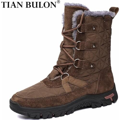 Winter Outdoor Men Snow Boots Non-slip Sneakers Men Waterproof Keep Warm Plush Ankle Boots Male Snow Work Boots Plus Size 38-48