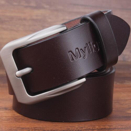 100% nature skin cow genuine luxury leather men belts for men strap male pin buckle BIG SIZE 100-150cm 3.8 width waistband