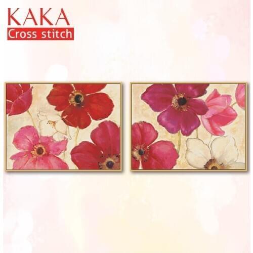 Cross stitch kits,Embroidery needlework sets with printed pattern,11CT-canvas for Home Decor Painting,Flowers Full NCKF258