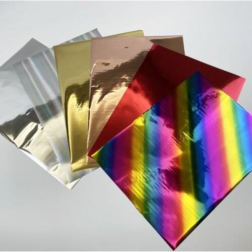 50PCS A4 Size DIY Hot Stamping Foil Sticker Sheet Paper Gold And Silver For Laser Printer Greeting Cards