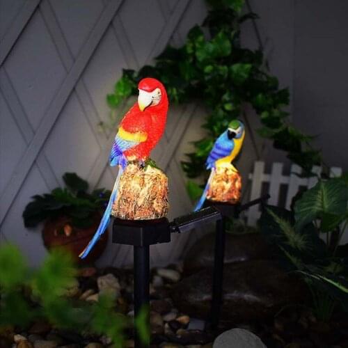 New modern garden decoration resin parrot solar light outdoor waterproof garden lawn plug landscape light