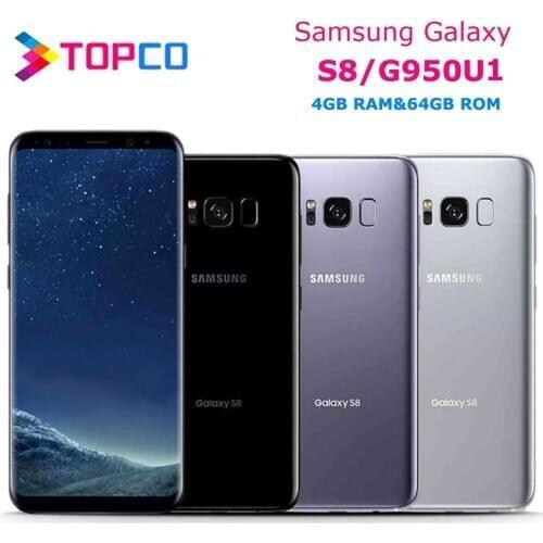 Samsung Galaxy S8 G950U G950U1 Original Unlocked LTE GSM Android Mobile Phone Octa Core 5.8" 12MP 4G&64G Snapdragon 835 NFC