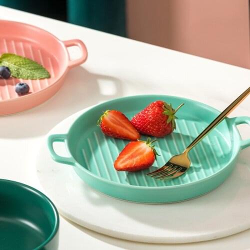 Tableware Dinner Plates Home Deep Dish Features Creative Childrens Girl Heart Cute Western Solid Color Vajilla Talerze Obiadowe