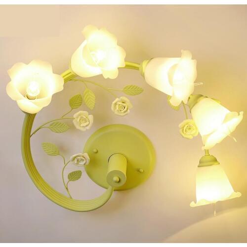 Ceiling Lamp Bedroom Living Room Personalized Creativity Garden Flowers Lamps Iron Roses Girls New Flower Shape led Lights