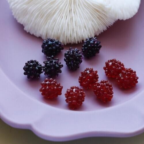 Reseller Classic Raspberry Mulberry Fruit Glass Beads Ins Designer Earrings Necklace Handmade DIY Ornament Accessories