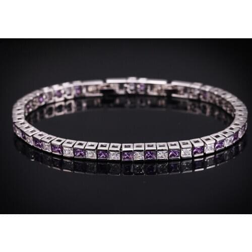 Luxury S925 Sterling Silver AAA Zircon Bracelet Engagement Wedding Gift Jewelry