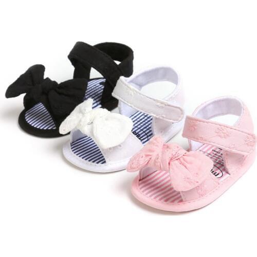Fashion Summer Baby Girls Shoes Breathable Anti-Slip Bow Sandals Toddler Girl Soft Soled First Walkers Shoes 0-18M