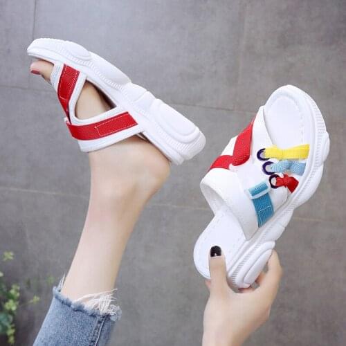 Woman Slippers Double Bands Shoes Women Summer Female Sport Slippers Slip Flats Ladies Open Toe Slide Shoes Woman Sandals