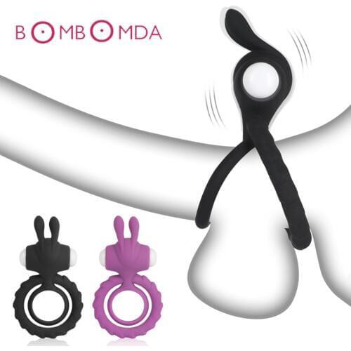 Silicone Cock Rings Vibrating Penis Ring Delaying Ejaculation Adult Products For Male Penis Exerciser Semen Lock Ring Sex Shop