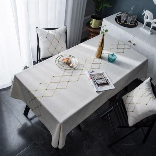 Nordic Cotton Linen Printed Embroidered Tablecloth Hotel Wedding Evening Party Home Decoration Table Cloth Cover