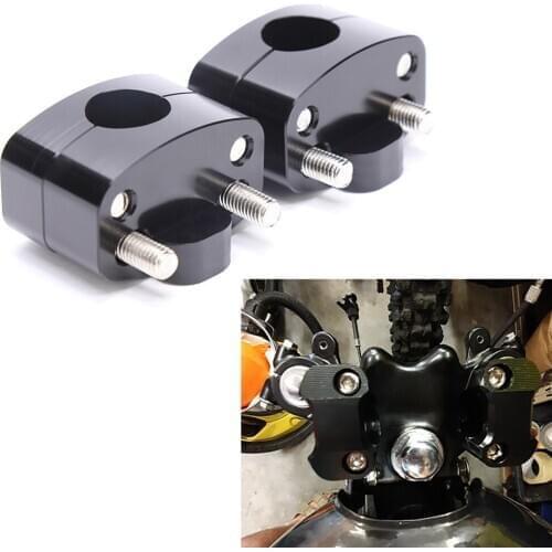 Universal 22mm Off Road Motorcycles Handlebar Clamps Adapter Steering Wheel Clamps Handlebar Fat Bar Riser Mount Black Color